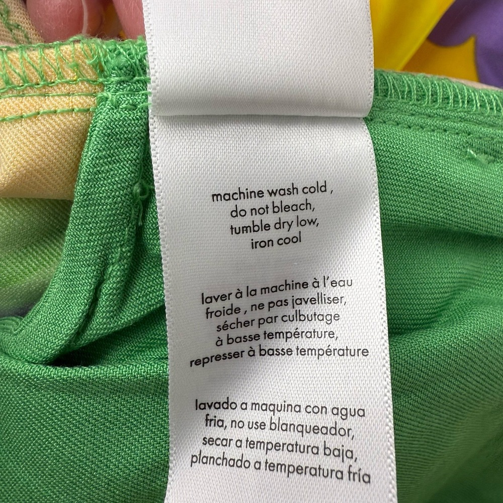 DANIELLE BERNSTEIN Womens‎ Satin Pants Sz 27 NWT Retro Butterfly Mardi Gras - Picture 11 of 12